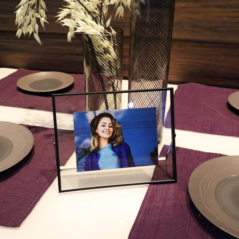 أهاجو Ahago Black Floating Frame (8x10 أفقيًا) للصورة 7x9 6x8 5x7 إطار الصورة على الطاولة المنزل أو ديكور المكتب أنيق لعيد العطلة أو الزفاف - Image 5
