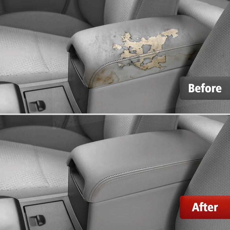 KBH غطاء مسند الذراع لوحدة التحكم المركزية البديل من لسيارة Toyota Camry 2012 2013 2014 2015 2016 2017، تقليم جلد الفينيل، غطاء استبدال مسند الذراع للسيارة، رمادي رمادي (بدون غطاء) - Image 2