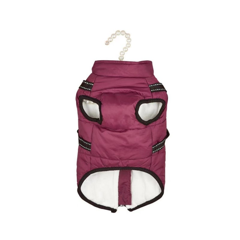 Winter Warm Cotton Dog Coat with Reflective Strap - Image 4