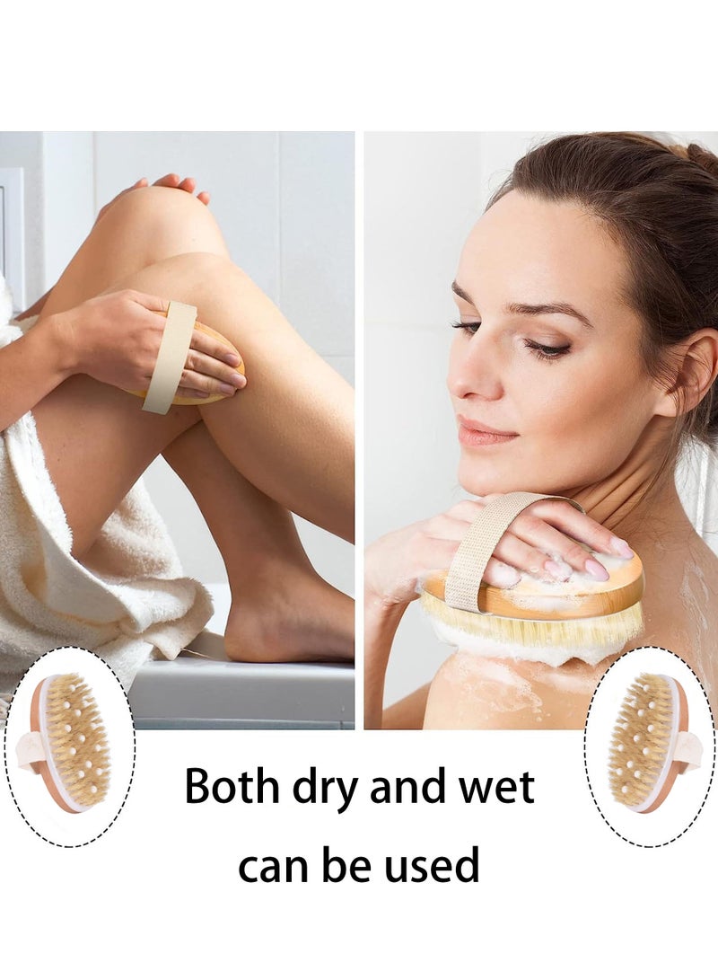 فرشاة الجسم الجافة والاستحمام ، تقليل السيلوليت ، فرشاة جافة للسيلوليت والتصريف اللمفاوي ، فرشاة تقشير مع عقيدات تدليك ناعمة ، فرشاة دش جهاز تنظيف الجسم - Image 2