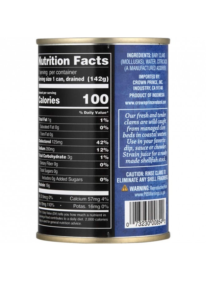 CROWN PRINCE Crown Prince Natural Whole Baby Clams in Water, 10-Ounce Cans (Pack of 12) - Image 2