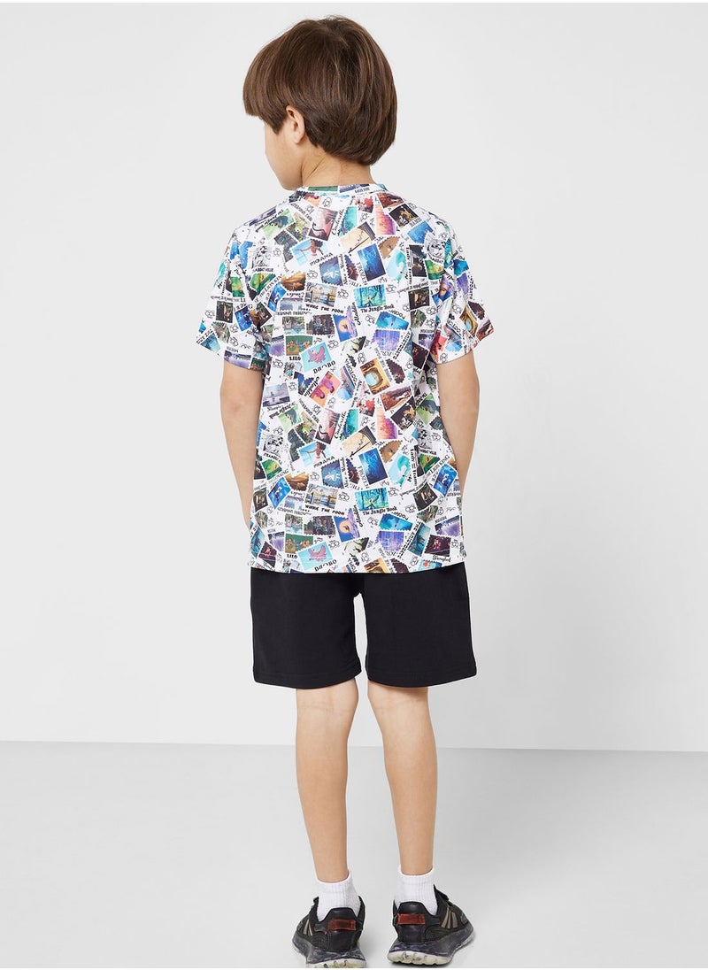 Disney Star Wars Private Label - Boys Starwars All Over Printed T-Shirt And Shorts Set - Image 1