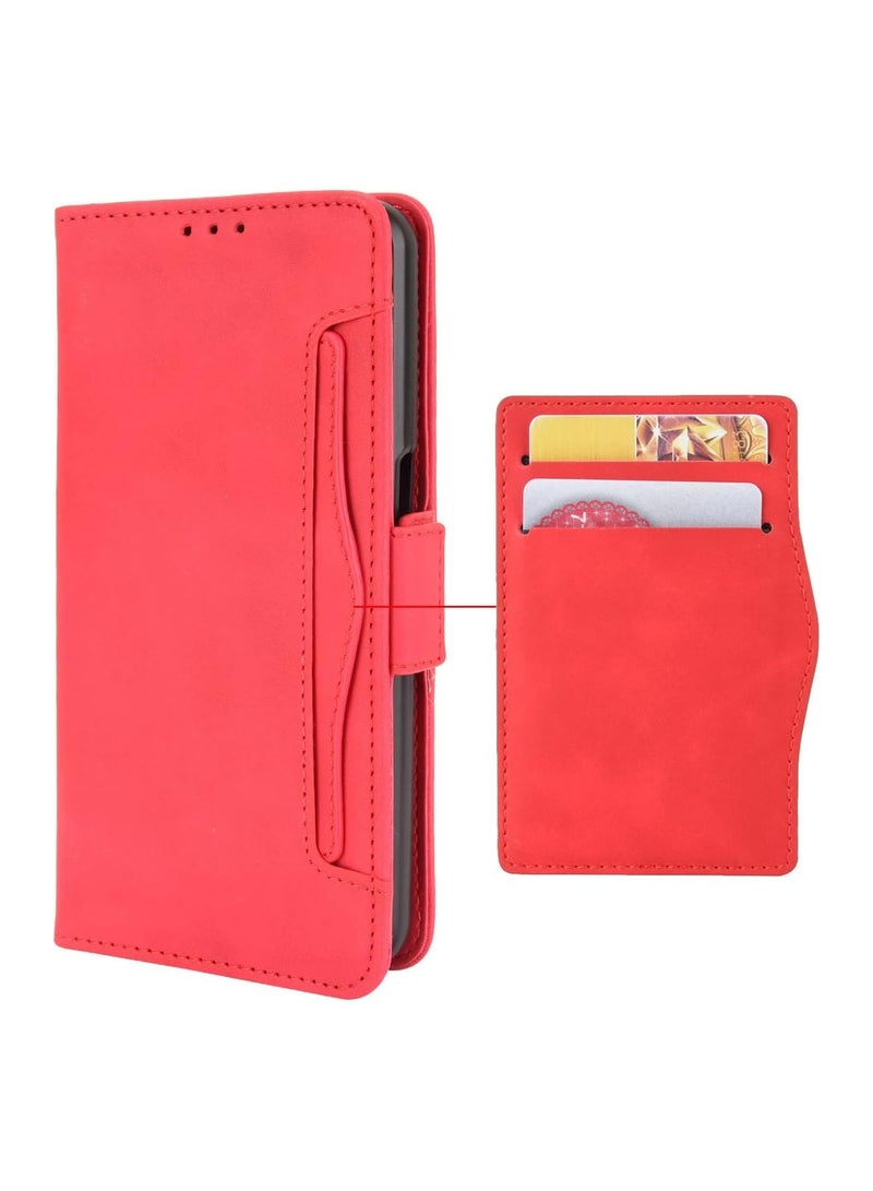 عام **غطاء جلدي واقي متوافق مع هاتف Tecno Pova Slim 5G - غطاء على شكل محفظة قابل للطي مع فتحات للبطاقات، إغلاق مغناطيسي، غلاف داخلي من TPU مقاوم للصدمات.**