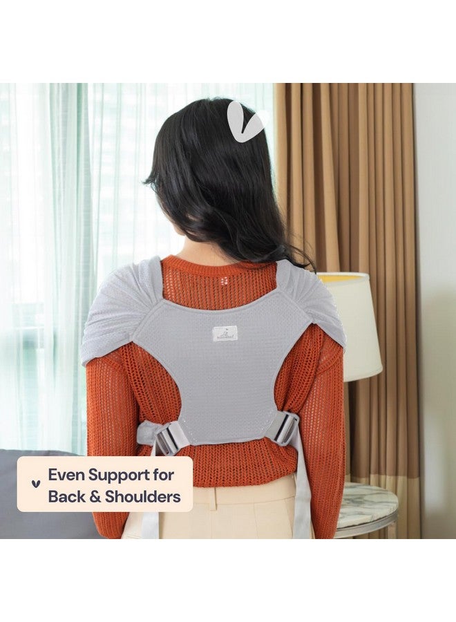 BabbleRoo Baby Wraps Carrier - Baby Essentials Baby Sling Carrier, Secure & Comfortable, Breathable, Easy-to-use, Adjustable M to XXL, Promoting Parent-Child Bonding, Gray - Image 3