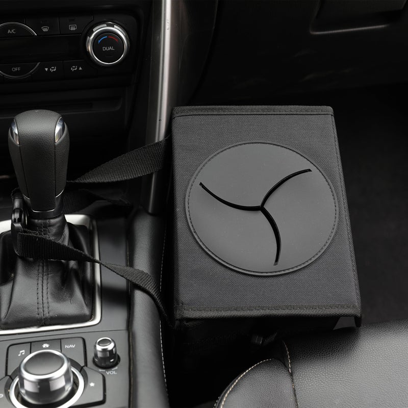 AOKJOY Car Garbage can with lid Leak Proof Vehicle Trash Can 3 Storage Pockets Hanging Waterproof car Trash Bag for SUV Black - Image 5