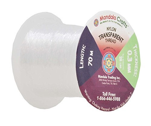 Mandala Crafts 0.3mm Clear Sewing Thread Transparent Nylon Invisible Thread for Sewing Quilting - 306 Yds Monofilament Fishing Line String for Hanging Wigs Seed Beading - Image 3