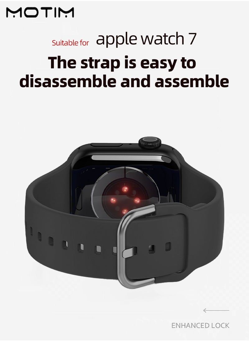 Motim - Sport Band Compatible With Apple Watch 42/44/45mm Solid Color Silicone Strap For iWatch Series SE 9/8/7/6/5/4/3/2/1 - Image 1