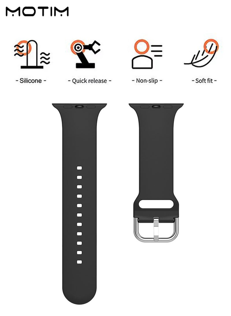 Motim - Sport Band Compatible With Apple Watch 42/44/45mm Solid Color Silicone Strap For iWatch Series SE 9/8/7/6/5/4/3/2/1 - Image 1