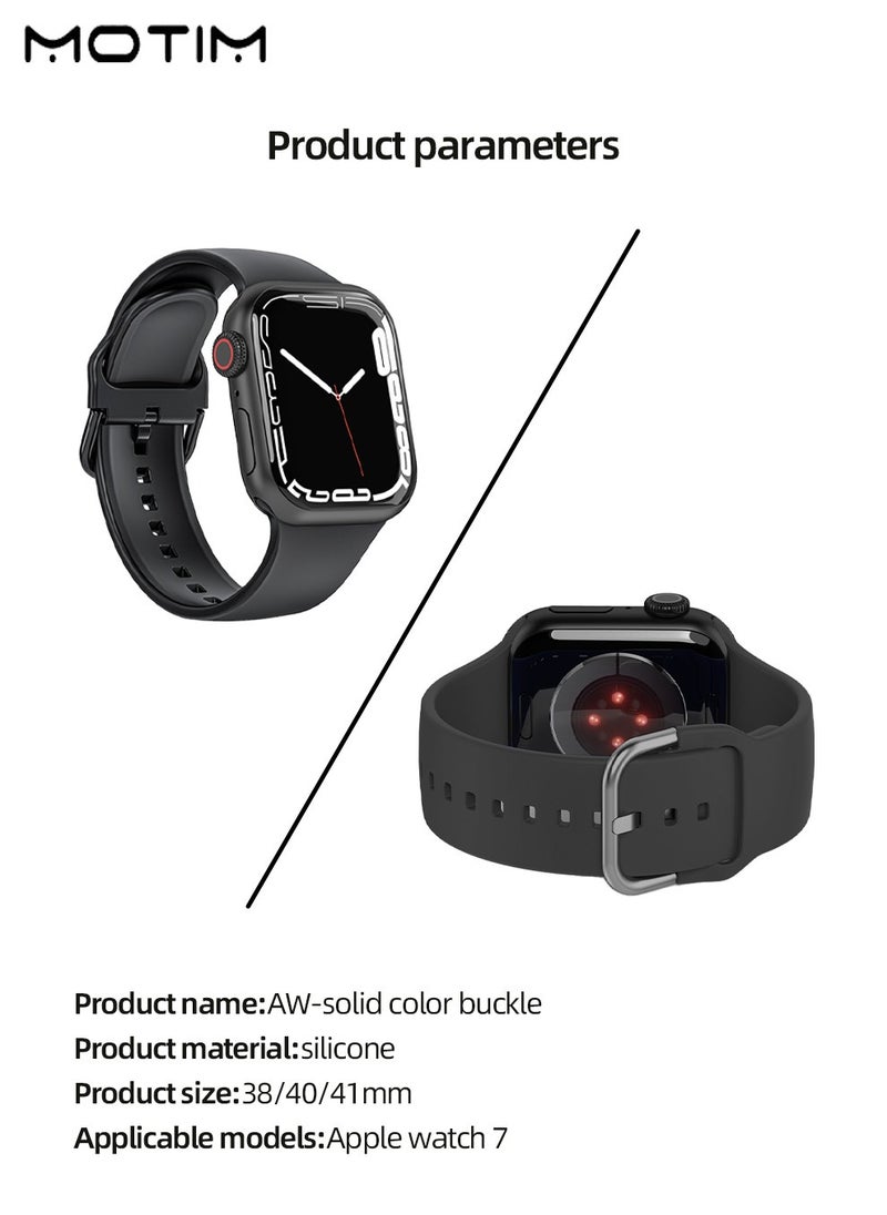 Motim - Sport Band Compatible With Apple Watch 42/44/45mm Solid Color Silicone Strap For iWatch Series SE 9/8/7/6/5/4/3/2/1 - Image 1