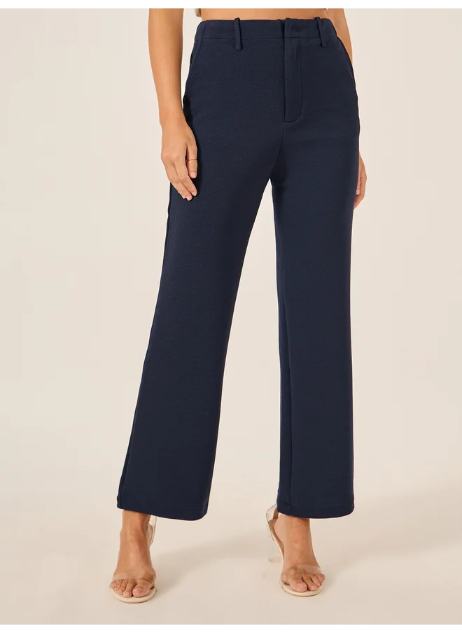 Styli Styli Solid Flat Front Low Rise Flared Pants