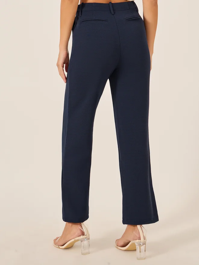 Styli Styli Solid Flat Front Low Rise Flared Pants