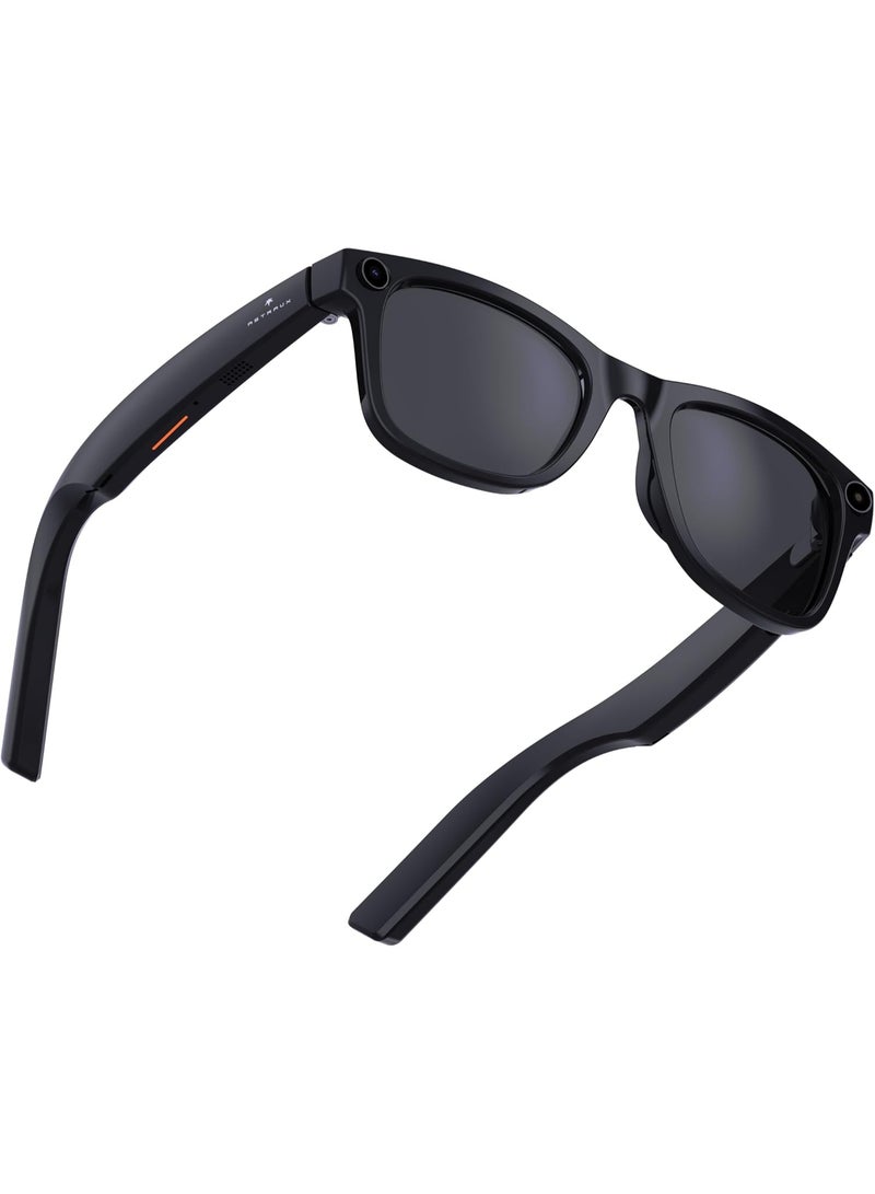 إيميكي نظارات IMIKI الذكية بتقنية الذكاء الاصطناعي، نظارات شمسية بحماية UV400، ترجمة فورية بالذكاء الاصطناعي، التعرف على الأشياء، عدسات بصرية احترافية، تسجيل فيديو، ذاكرة 4 جيجابايت، وضع استعداد طويل الأمد (أسود). - Image 4