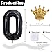 Florisland 40 inch Large Black 33 Balloon Number with Gold Crown Balloons 33th Birthday Big Foil Mylar Helium Balloon for Boys Girls 33th Birthday Anniversary Decorations Supplies FavorsNumber 33 Balloons - Image 4