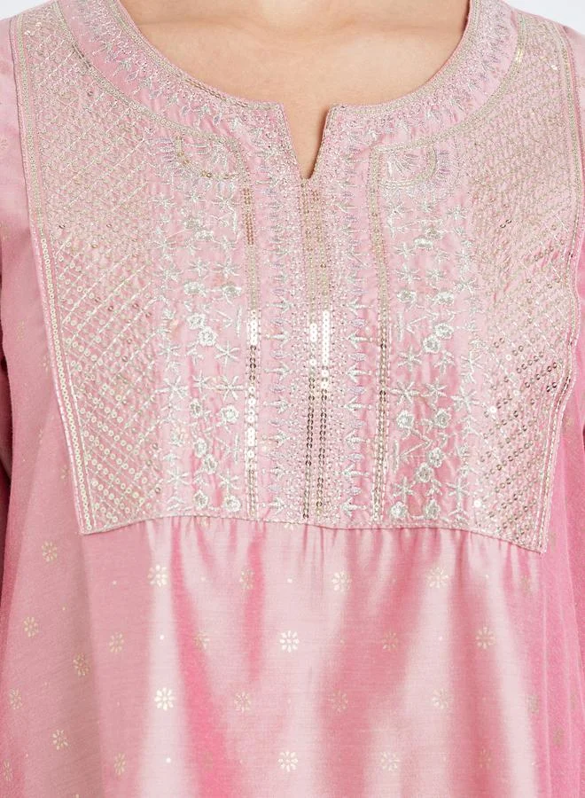 Amirah  Women Pink Embellished A-Line Jalabiya for Women | Best Price UAE