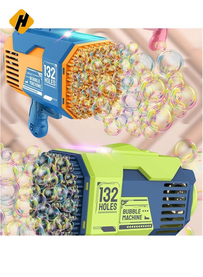 HuHa 132-Hole Gatling Bubble Gun with Colorful LED Lights – Electric Bubble Launcher with Bubble Liquid for Kids & Adults, Perfect for Outdoor & Indoor Parties, Weddings, and Gardens (Blue) - Image 3
