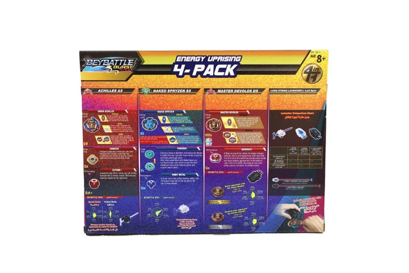 Beyblade Beybattle Burst Rise Energy Uprising Series 5A 4-Pack - Image 2