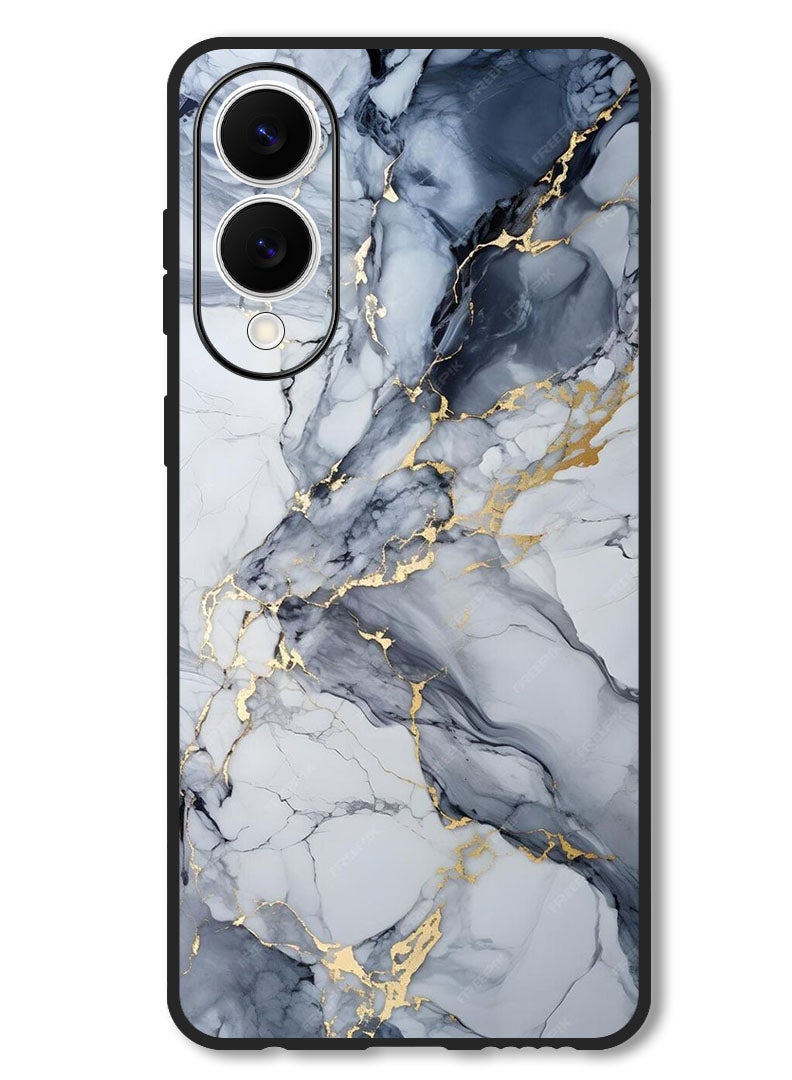 Theodor Case Compatible with Samsung Galaxy S25 Edge 6.7 Inch Protection Shockproof Bumper Cover Grey Marble Blush - Image 1