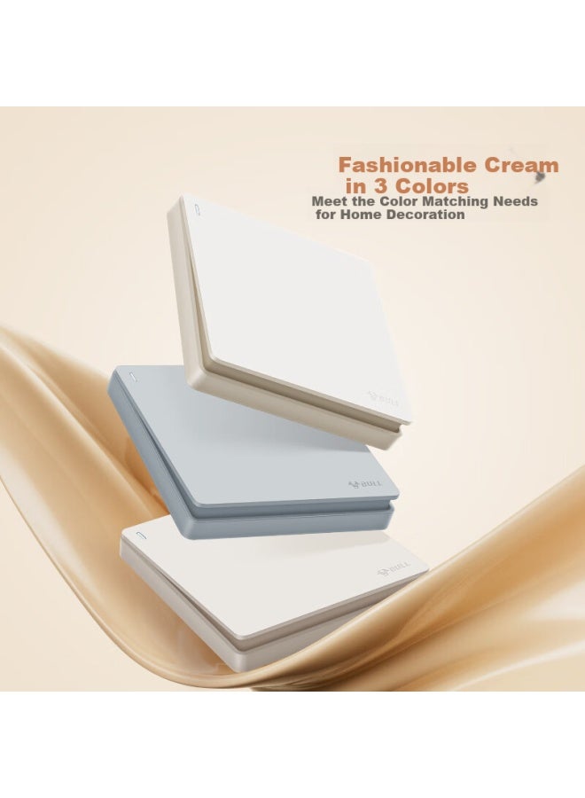 Bull Switch Socket, G12 Skin-feel Matte Cream Style, 10a Slanted Five-hole Socket, G12z223as Creamy Brown - Image 3