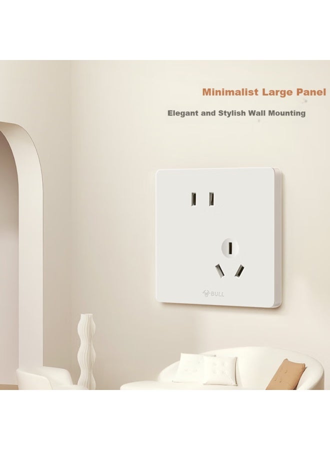 Bull Switch Socket, G12 Skin-feel Matte Cream Style, 10a Slanted Five-hole Socket, G12z223as Creamy Brown - Image 4
