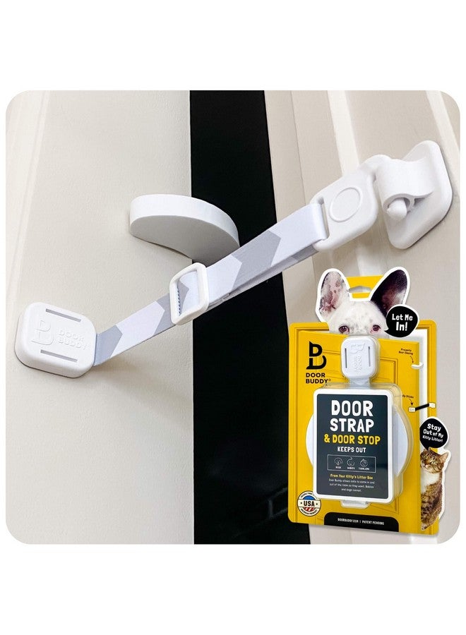 Door Buddy Door Buddy Cat Door Latch & Stopper. Adjustable Dog Proof Door Strap for Cats. Dog Proof Litter Box & Cat Feeder. Simpler Pet Gate Alternative. No Cut Cat Door Interior Door. - Image 1