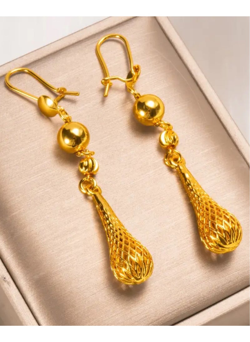 GOLDMAX Elegant 21k Gold Plated Drop Earrings For Women  - Image 1