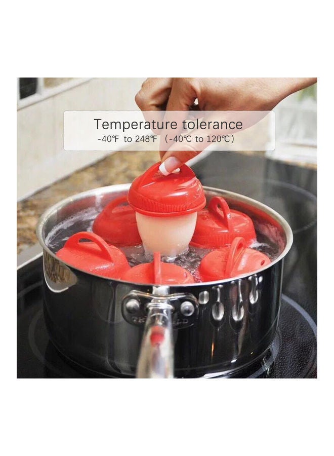 NIBEMINENT 6 Piece Silicone Egg Poaching Cups red 0.16kg  - Image 5
