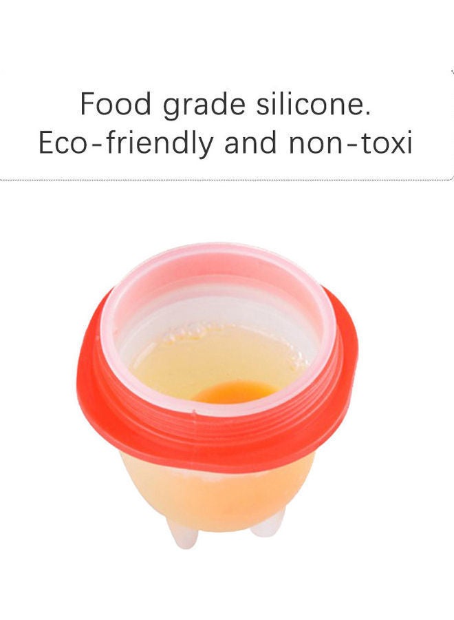 NIBEMINENT 6 Piece Silicone Egg Poaching Cups red 0.16kg  - Image 4