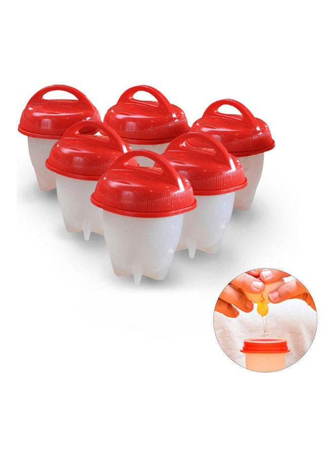 NIBEMINENT 6 Piece Silicone Egg Poaching Cups red 0.16kg  - Image 1