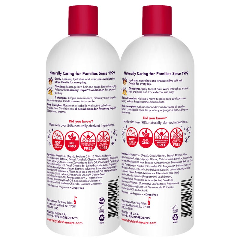 Fairy Tales Rosemary Repel Daily Kids Shampoo, 32 fl oz. and Conditioner, 32 fl oz. Duo â€“ Kids Like the Smell, Lice Do Not (Pack of 2) - Image 2