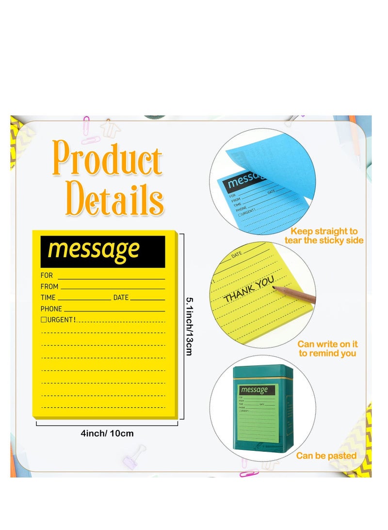 Y&D 9 Pieces Telephone Message Sticky Notes Pads 4 x 5 Inch Assorted Neon Colors Urgent Self Stick Note for Work Call, Office Supplies, 50 Sheets/Pack (Fluorescent Colors)  - Image 2