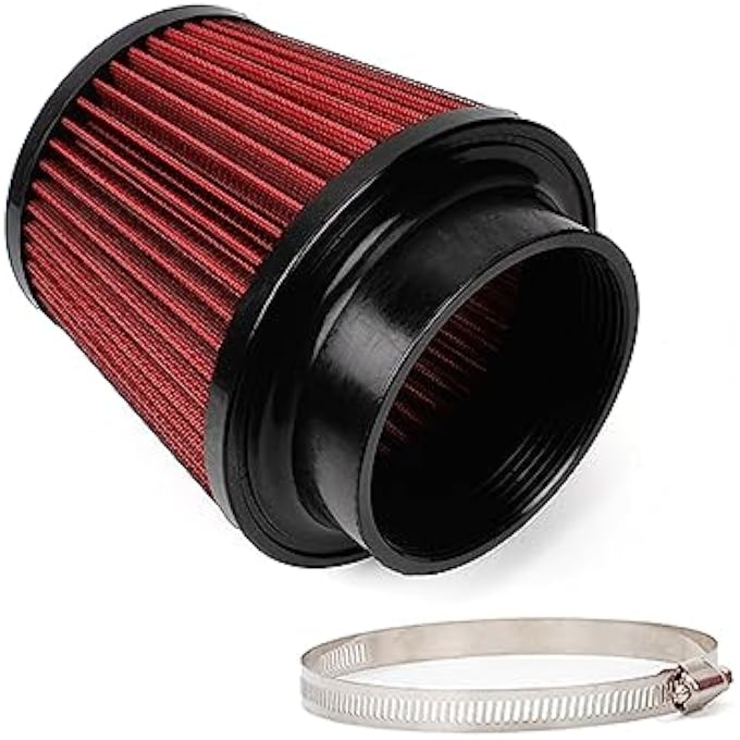 WOOTON Red 4" 100mm Inlet Cone Replacement Dry Air Filter High Flow Car Truck Performance Cold Air Intake - Image 2