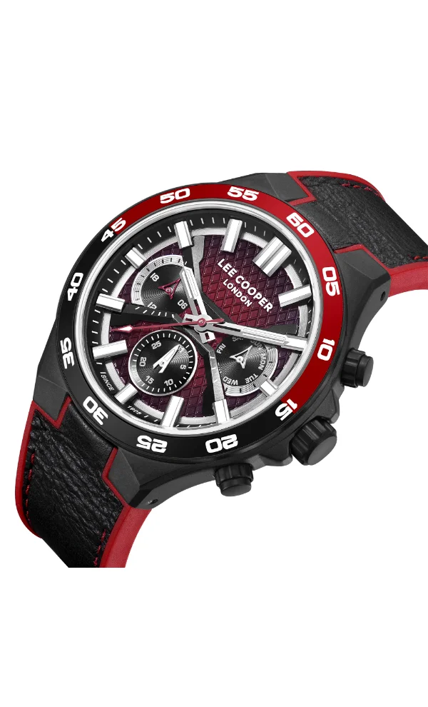 Lee Cooper Men's Multi Function Display Watch With Black Leather Strap - LC08066.651