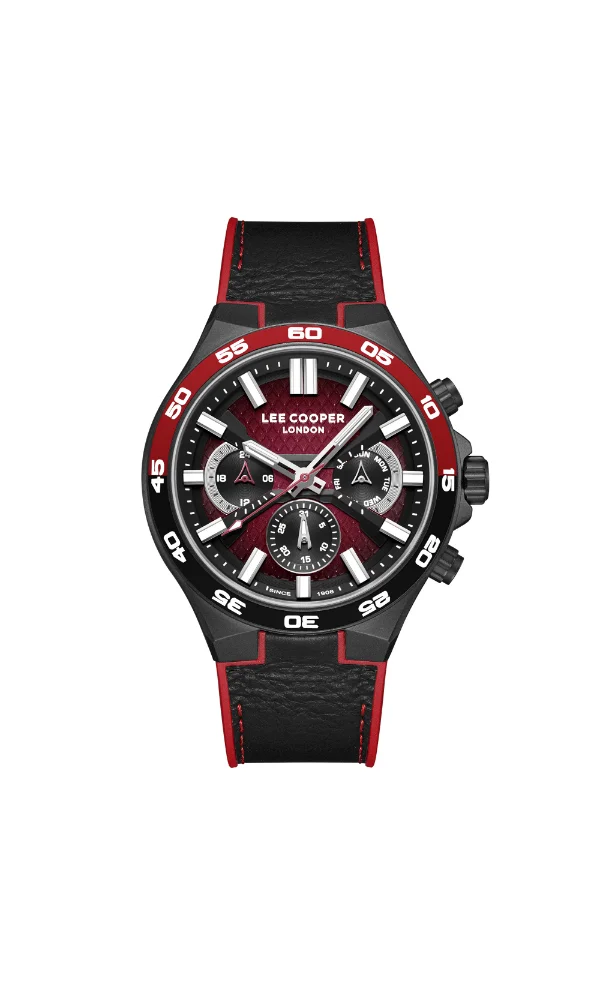 Lee Cooper Men's Multi Function Display Watch With Black Leather Strap - LC08066.651