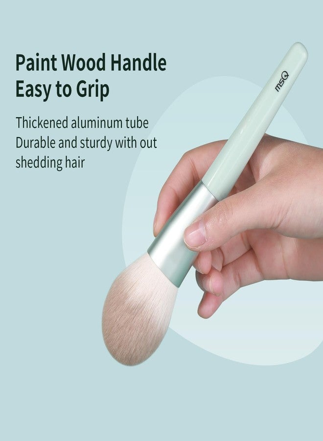 MSQ Make Up Brushes 10Pcs Powder Brushes Stipple Brush Synthetic Hair Makeup Brush Set with Bag for Powder Blending Contour Eyeshadow Eyeliner Nose Shader Concealer - Image 5