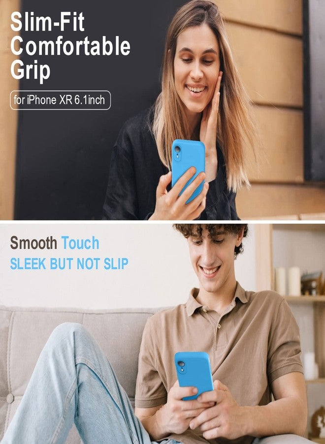 Vooii Compatible with iPhone XR Case, Upgraded Liquid Silicone with [Square Edges] [Camera Protection] [Soft Anti-Scratch Microfiber Lining] Phone Case for iPhone 10 XR 6.1 inch - Blue - Image 2