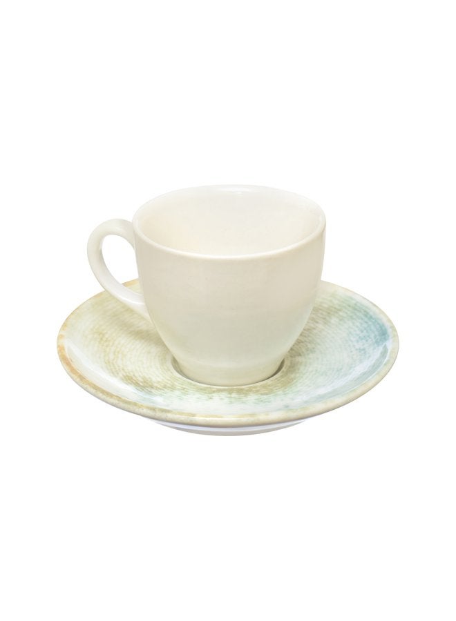Kutahya Coffee Cup 100 ML & Saucer 12 CM Frekans Decorated - Image 1