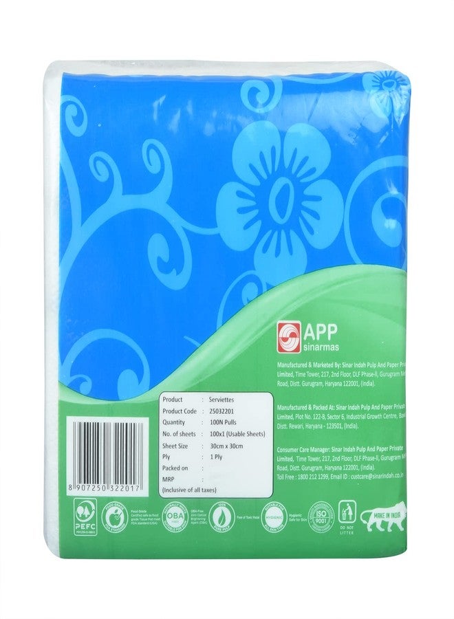 Paseo Smart Extra Soft 30 x 30 cm Tissue Paper Napkins 100 Pulls - Image 2