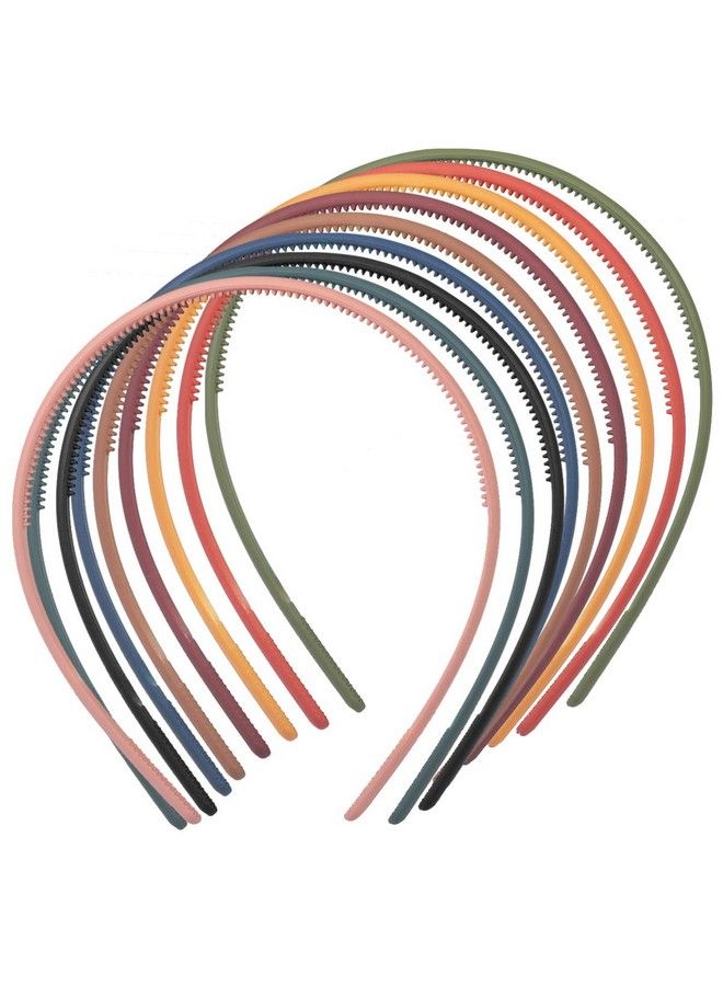 Beaupretty 9Pcs Teeth Comb Headband Plastic Plain Hair Band Solid Color Nonslip Hard Hair Hoop For Women Hair Accessories (Colorful) - Image 2
