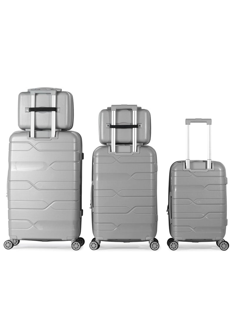 milano Milano Anti-Break Luggage Set 5 Pieces (12",14",20",24",28") (Silver) - Image 2