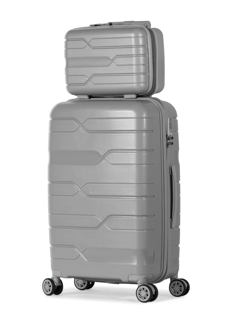 milano Milano Anti-Break Luggage Set 5 Pieces (12",14",20",24",28") (Silver) - Image 3