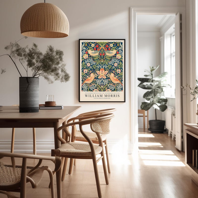 Poster Master Vintage William Morris Poster - Retro Strawberry Thief Print - Flower Art - Textile Pattern Art - Gift for Men & Women - Floral Decor for Living Room or Bedroom - 8x10 UNFRAMED Wall Art - Image 5