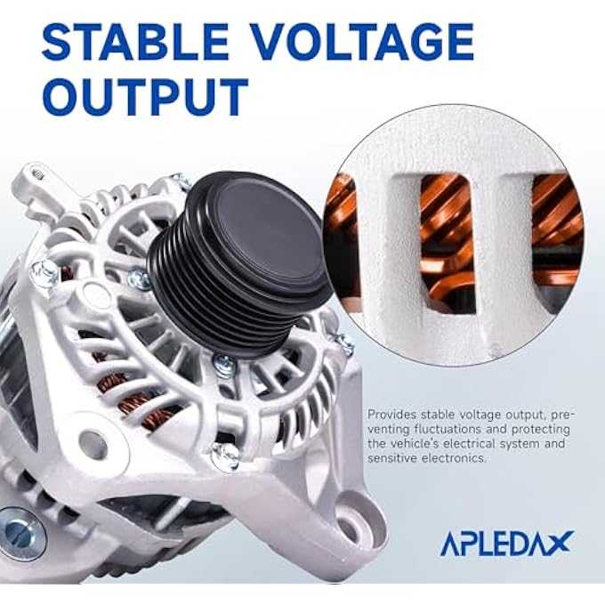 APLEDAX Upgraded High Output Alternator 31100-5A2-A02 For/Honda Accord 2.4L L4 2013-2017 110A 12V CW 7-Groove Pulley 31100-5A2-A02 A5TL0581 AHGA88 AMT0277 40048179 - Image 2