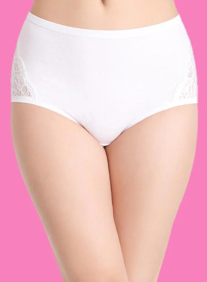 Clovia High Waist Hipster with Lace Panels - Cotton