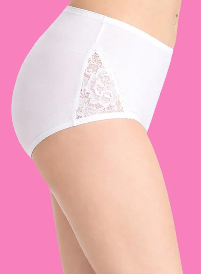 Clovia High Waist Hipster with Lace Panels - Cotton