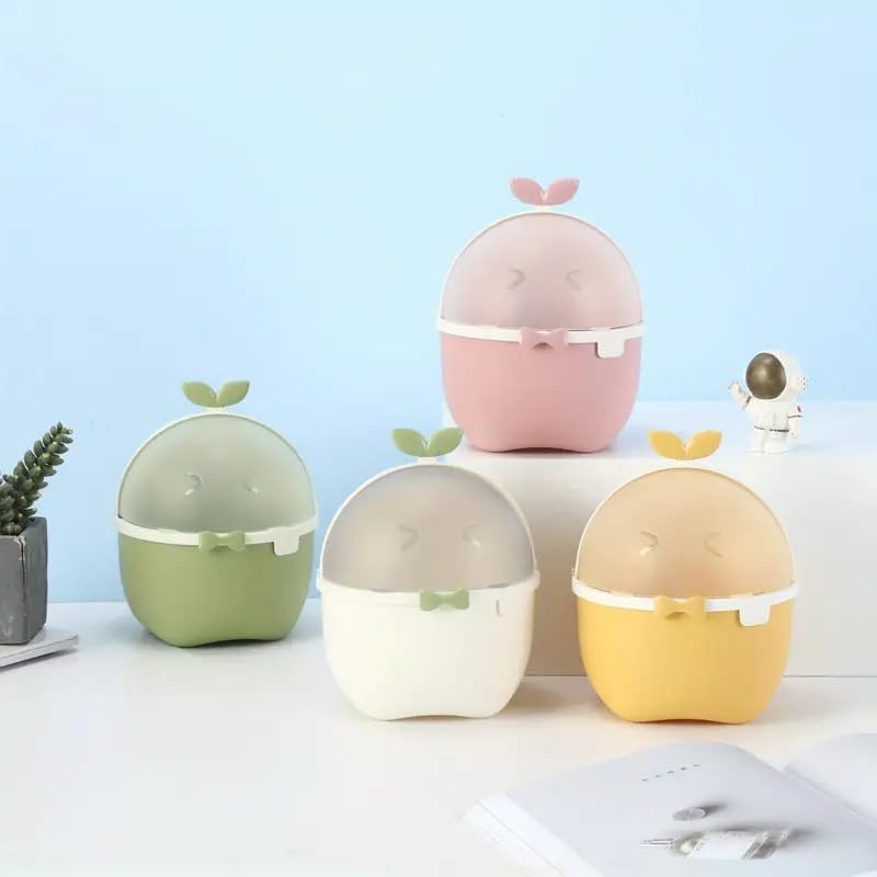 Brikipth Brikipth Tiny Trash Bin Cute Duck Shape Trash Bin Cartoon Desktop Trash Can with Lid Flipping Lid Small Wastebasket for Office Kids Bedroom Dorm Home Toilet Mini Dustbin - Image 1