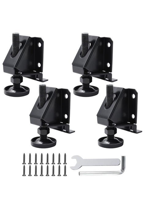 Adjustable Leveling Feet Furniture Levelers, Leg Leveler, Table Heavy Duty Levelers for Cabinets Sofa Tables Chairs,Support 1320LBs, Large Base (4 Pack, Black)
