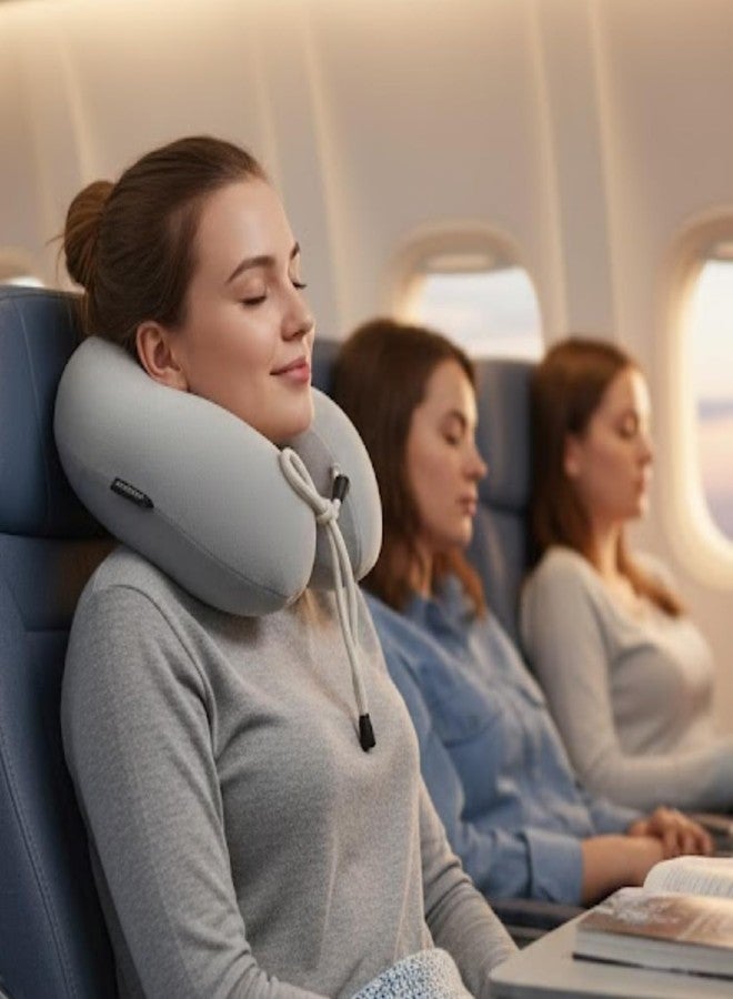 Rossify Travel Pillow for Neck Support | Soft U-Shape Neck Travel Pillow for Flight, Car & Train | Comfortable Portable Head Support Cushion for Adults - Image 4