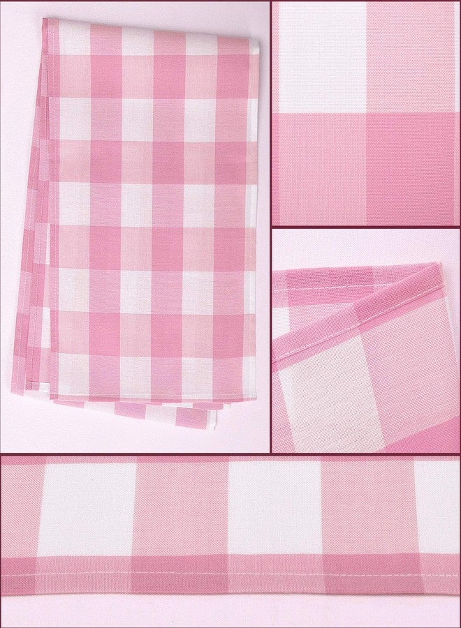 yuboo Pink Gingham Table Runner 72 Inches, Spring Summer Pink and White Buffalo Check Plaid Table Cloth for Gingham Party Supplies, Rustic Farmhouse Wedding Birthday Home Table Decorations - Image 5