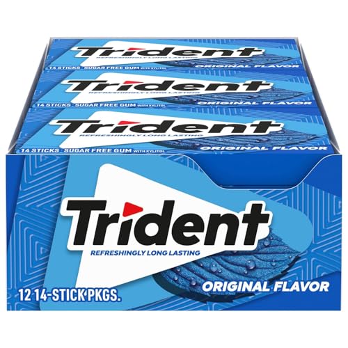 Trident ترايدنت نكهة علكة خالية من السكر - عبوات من 14 قطعة، إجمالي 168 قطعة، عبوة من 12 - Image 1