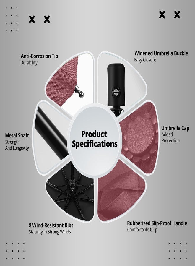 Robustt Wind Resistant Waterproof Umbrella - Red (Pack of 10) | Auto Open & Close Mechanism | Lightweight & Compact | Heavy Duty | Travel- Friendly - Image 2